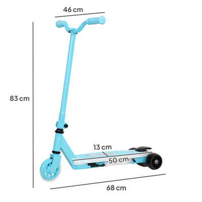 AIYAPLAY Electric Scooter for Kids Ages 4-7, with Auxiliary Rear Wheels, Flashing LED Light and Electric Brake, Kids Electric Scooter for Boys Girls, 6 KM/H & 8 KM, Blue 