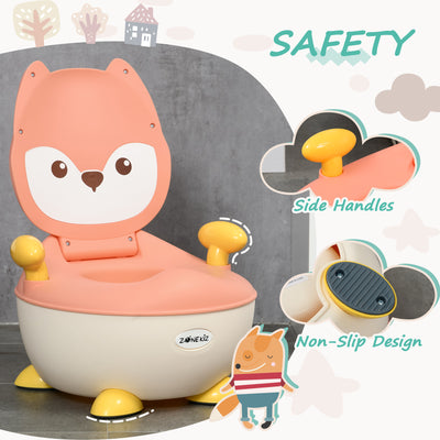 ZONEKIZ Baby Potty Training Toilet with Splash Guard, Anti-Tip Feet, Side Handles, Easy to Clean 