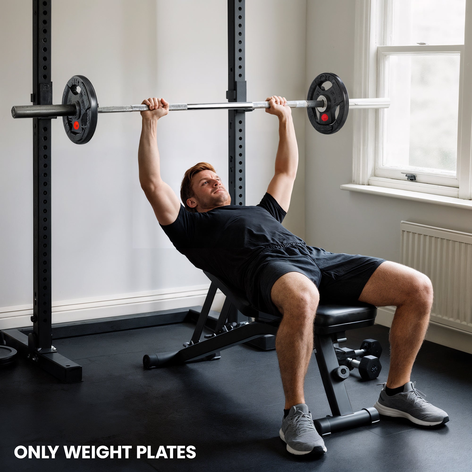 SPORTNOW Olympic Weight Plates, 2"/5cm Weight Disc Pair with Tri-Grips, 2 x 15kg Dumbbell Plates for Weightlifting and Strength Training Home Gym Fitness Workout, Black 