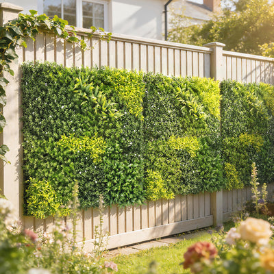 Outsunny Artificial Plant Wall Panel, 100x100 cm Artificial Grass Backdrop Wall, Green 