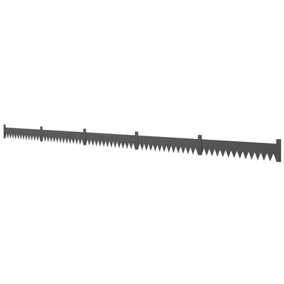 Outsunny 5pcs Garden Fence, Metal Picket Fence Panels, 115x15cm, Black 