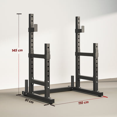 SPORTNOW Adjustable Squat Rack with Plate Holders, 300 kg Load 