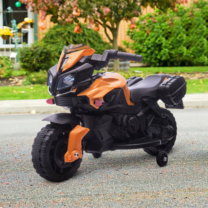 HOMCOM Kids Electric Motorbike 6V Ride on Motorcycle Vehicle w/ Lights Horn Sounds for 1.5-4 Years Old Orange 