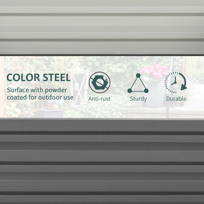 Outsunny 432L Square Raised Garden Bed Box Steel Frame for Vegetables, Flowers and Herbs, 120 x 120 x 30cm, Light Grey 