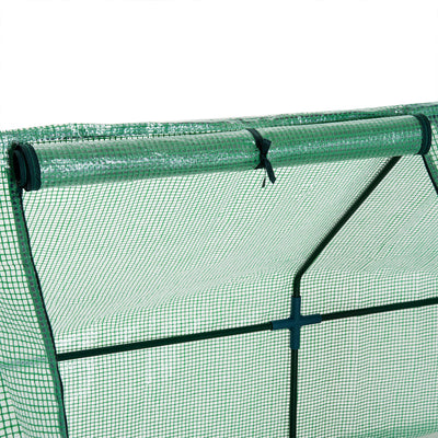 Outsunny Mini Small Greenhouse with Steel Frame & PE Cover & Zipped Window Poly tunnel Steeple for Plants Vegetables, 270 x 90 x 90 cm, Green 
