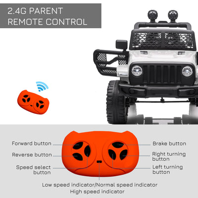 HOMCOM 12V Kids Electric Ride On Car Truck Toy SUV with Remote Control for 3-6 Yrs 