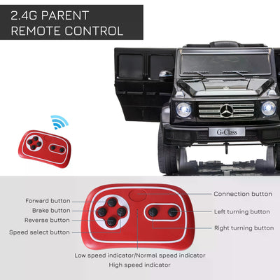 HOMCOM Mercedes Benz G500 12V Kids Electric Ride On Car Toy w/ Remote Control 