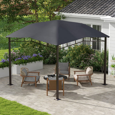 Outsunny 3x3(m) Outdoor Gazebo Garden Gazebo Pavilion Sunshade Canopy Tent with Steel Frame, Grey 