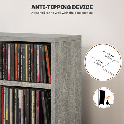 HOMCOM Set of Two 102 CD Storage Units - Cement Grey 