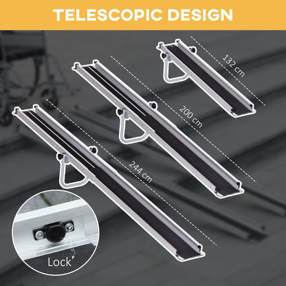 HOMCOM Set of Two 244cm Three-Level Aluminium Wheelchair Ramps
