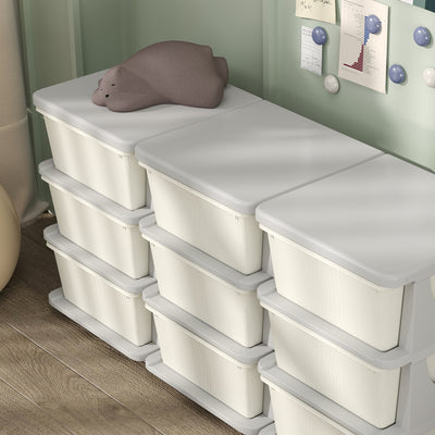 HOMCOM Kids Storage Unit, with Nine Drawers - Cream 