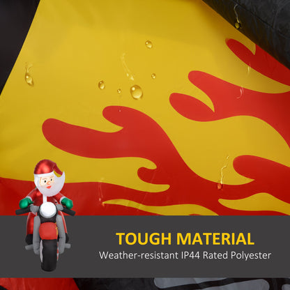 Outsunny 5.6ft Inflatable Santa Claus Motorcycle Decoration 