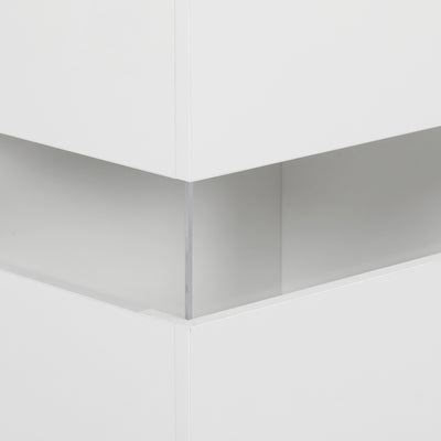 HOMCOM LED Light Sideboard - High Gloss White 