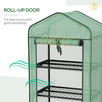 Outsunny Three-Tier Mini Greenhouse - Green 
