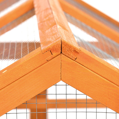 PawHut Large Chicken Run, Wooden Chicken coop, with Combinable Design - Wood Effect 