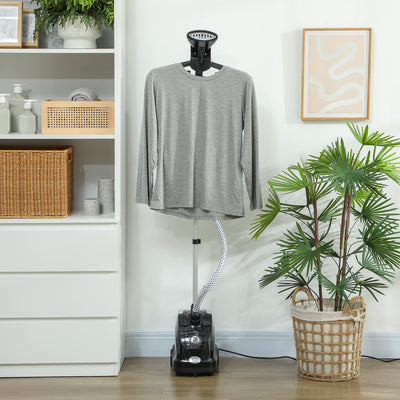 HOMCOM Clothes Steamer with Adjustable Pole Clothes Steamer 11 Steam Levels 41-110 cm Black 