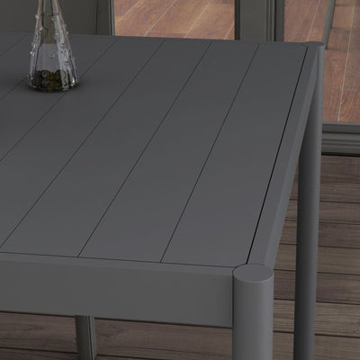 Outsunny Six-Seater Outdoor Table with Slatted Aluminium Top and Steel Legs 
