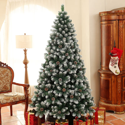 HOMCOM 7ft Snow-Dipped Artificial Pine Christmas Tree 