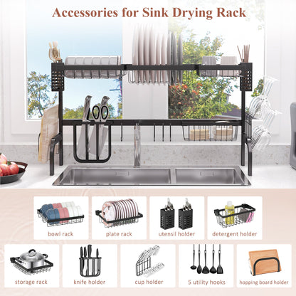 HOMCOM 100cm Modular Over-Sink Drying Rack 