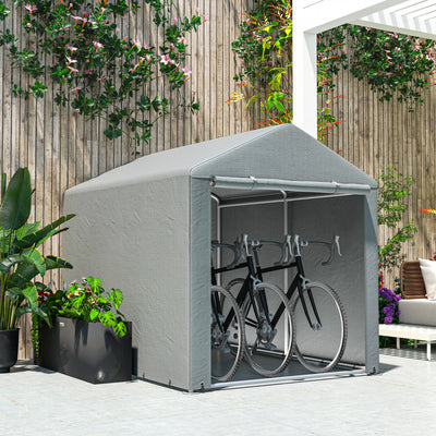 Outsunny 1.6 x 2.2m Garden Storage Shed Tent, with Accessories - Light Grey 