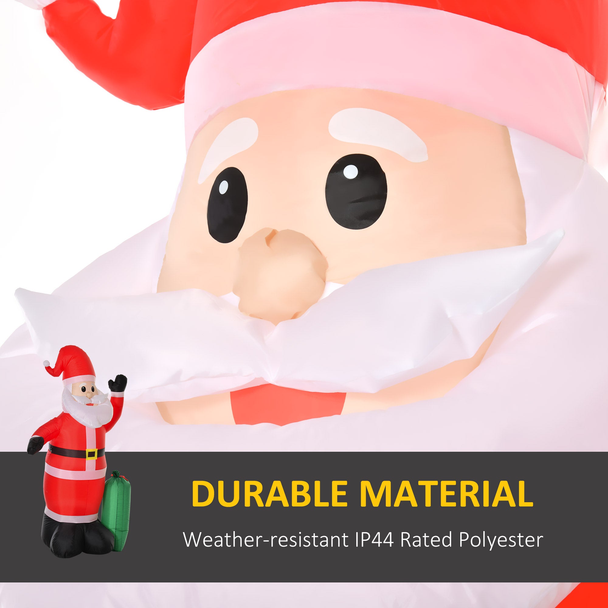 HOMCOM 7.5ft Inflatable Christmas Santa Claus with LED Air Blown Xmas Décor Holiday Outdoor Yard Decoration 