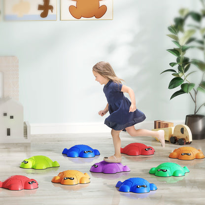 AIYAPLAY 9 PCS Balance Stepping Stones with Non-slip Edge, Indoor Outdoor Obstacle Courses for Kids Ages 3-8 Years, Multicoloured 