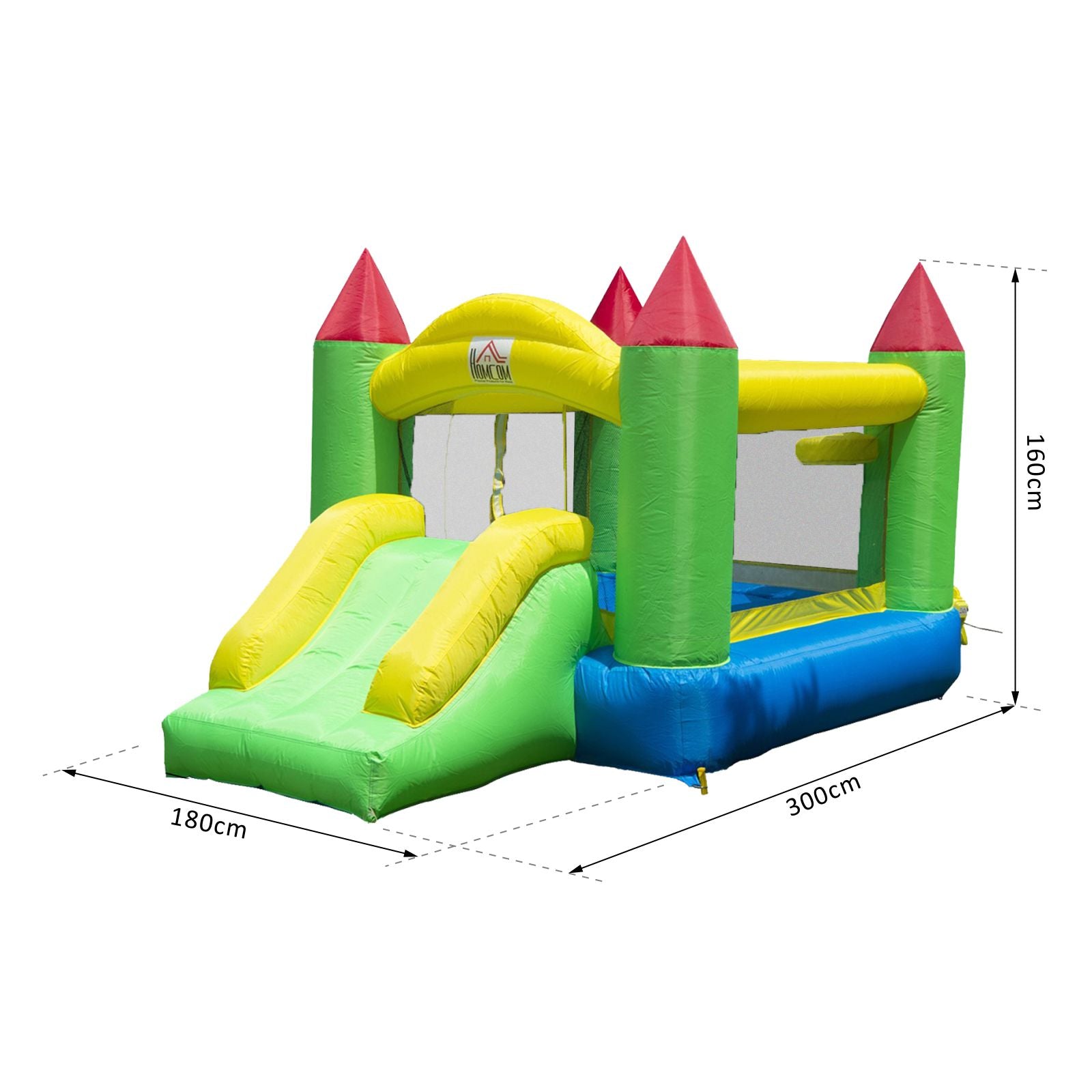HOMCOM Nylon Inflatable Bouncy Castle Multi-Colour 