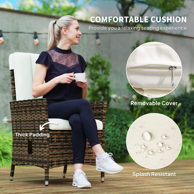 Outsunny 105°-150° Reclining Rattan Chair - Cream 