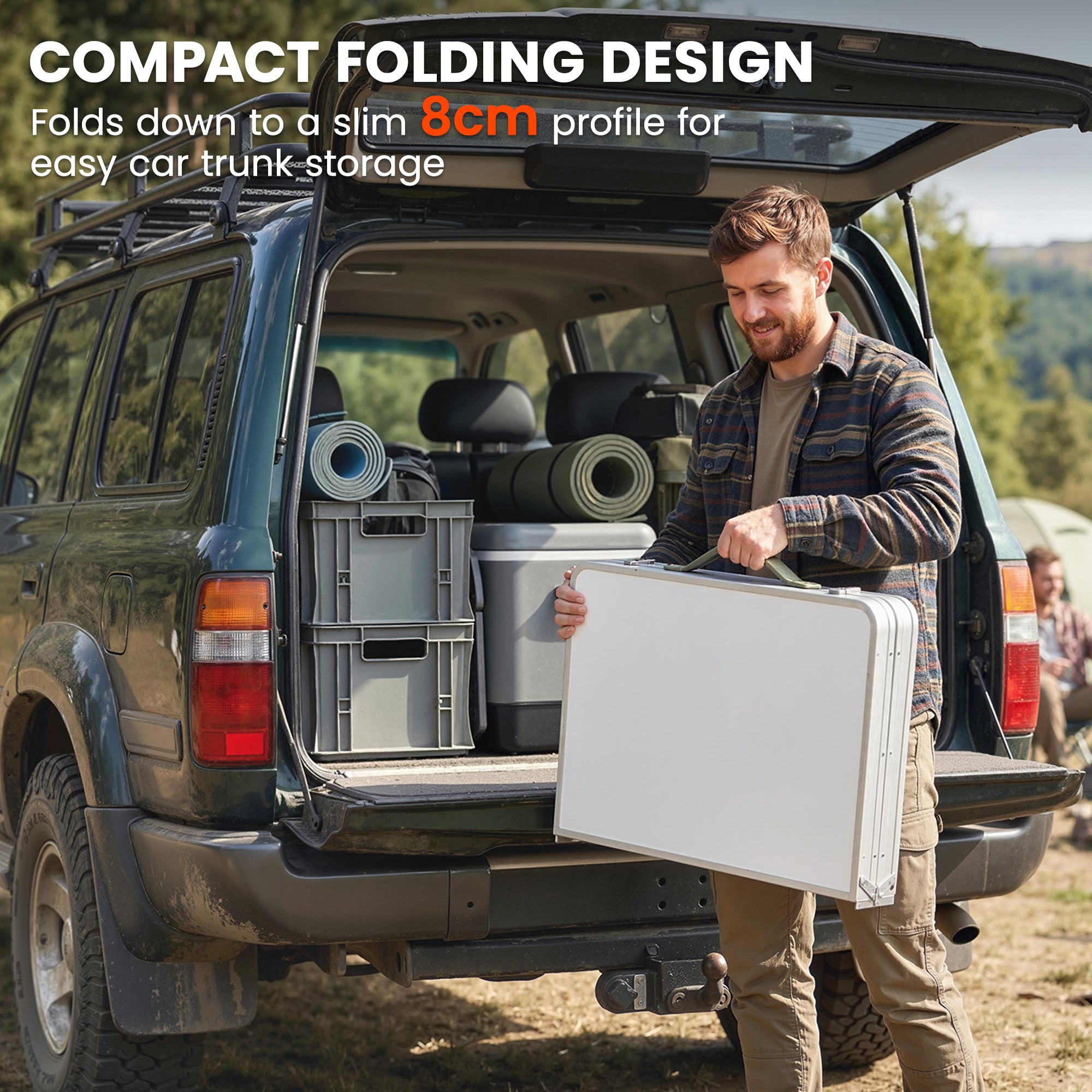 Outsunny Camping Cupboards Folding Portable Aluminium Camp Cook Station with Storage Cupboard for Outdoor BBQ 