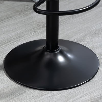 HOMCOM Bar Stools Set of 2, Height Adjustable Swivel Barstools, PU Leather Kitchen Stools with Backs, Armrests and Footrest for Home, Counter and Dining Room, Black 