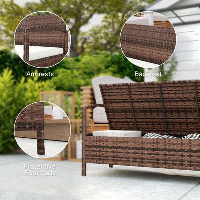 Outsunny 125L Storage Garden Bench, with Cushion - Brown 