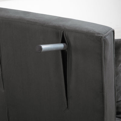 HOMCOM 4-in-1 Faux Suede Chair Bed - Grey 