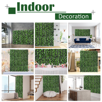 Outsunny Artificial Leaf Hedge Screen Privacy Fence Panel for Garden Outdoor Indoor Decor 3M x 1M Light Green and Dark Green 