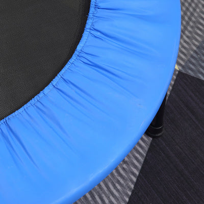 HOMCOM \'ce\'a696cm Mini Fitness Trampoline Home Gym Yoga Exercise Rebounder Indoor Outdoor Jumper with Safety Pad, Support Up to 100 KG, Blue and Black 