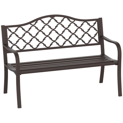 Outsunny Antique Style Outdoor Cast Iron Front Porch Bench Path Chair Seat Outdoor 
