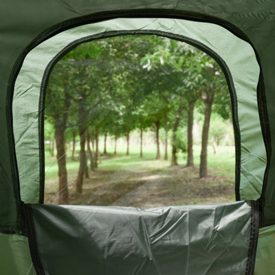 Outsunny 1 person Foldable Camping Tent w/Sleeping Bag Air Mattress Outdoor Hiking Picnic Bed cot w/Foot Pump 
