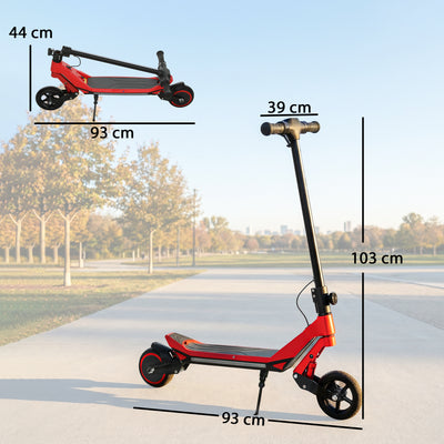 SPORTNOW Electric Scooter for Kids, Foldable E Scooter for Age Age 6+ with LED Display, RGB lights, Up to 16km/h, Red 