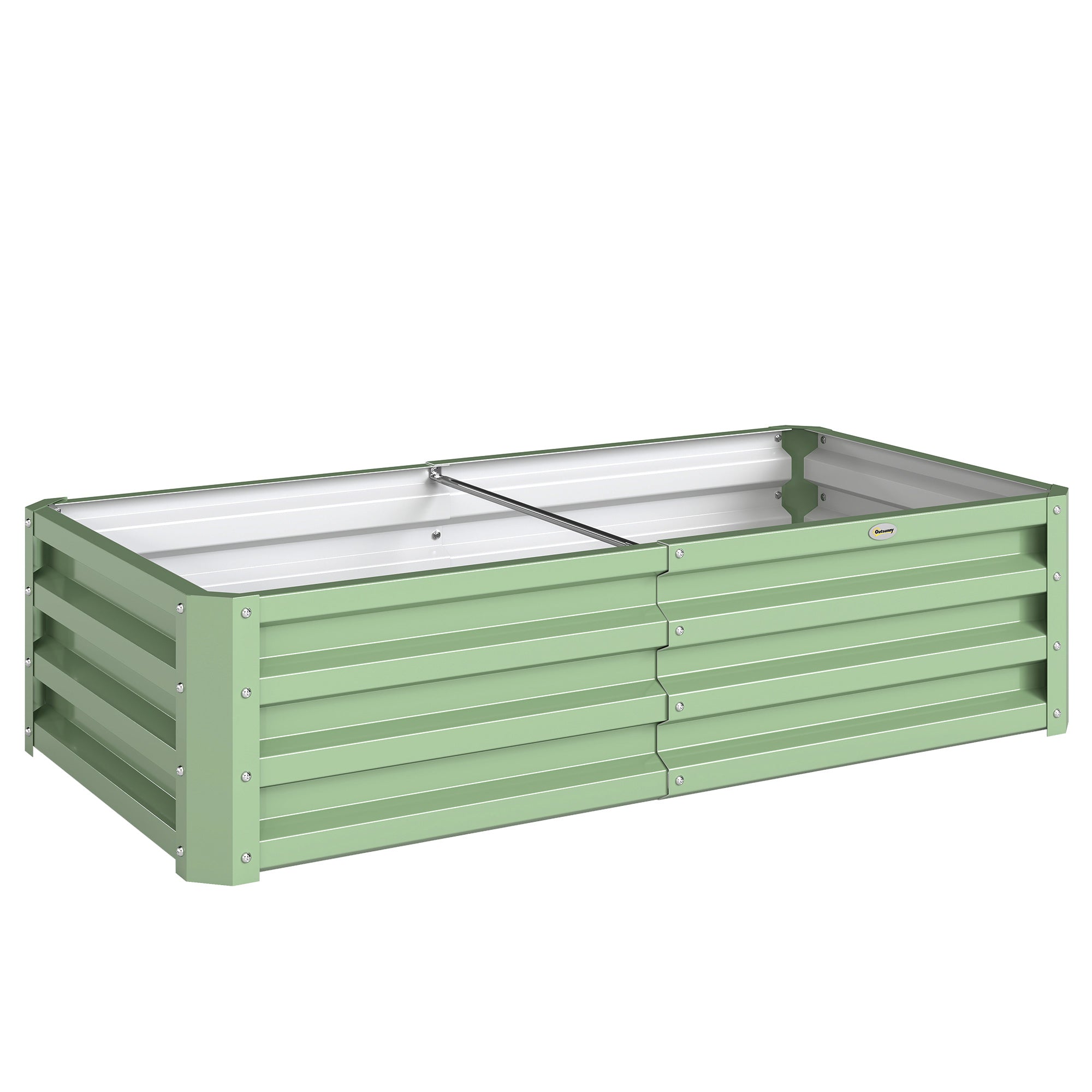 Outsunny Raised Beds for Garden, Galvanised Outdoor Planters, for Herbs and Vegetables, Use for Patio, Garden, Balcony 