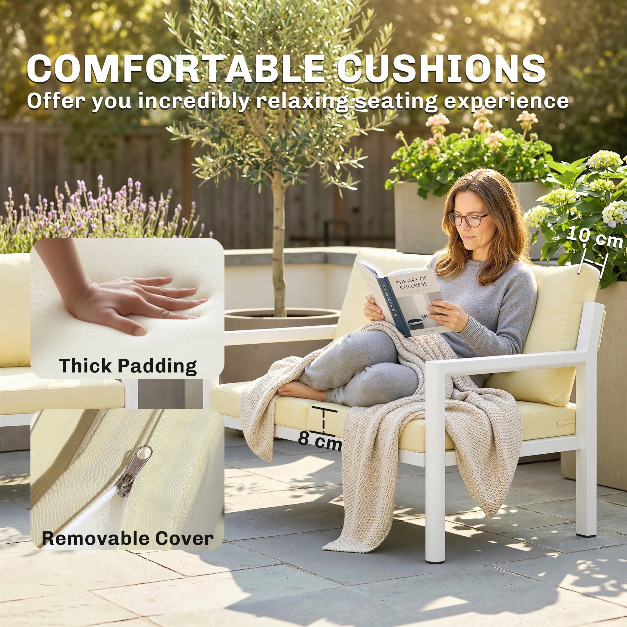 Outsunny 4 Seater Rattan Garden Furniture Set with 2 Armchairs, Loveseat, Coffee Table, Garden Sofa Set with Cushions, Brown 