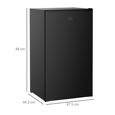 HOMCOM 91 Litre Freestanding Under Counter Fridge Freezer, Small Fridge with Chiller Box, Adjustable Thermostat, 47.5cm Wide, Black 