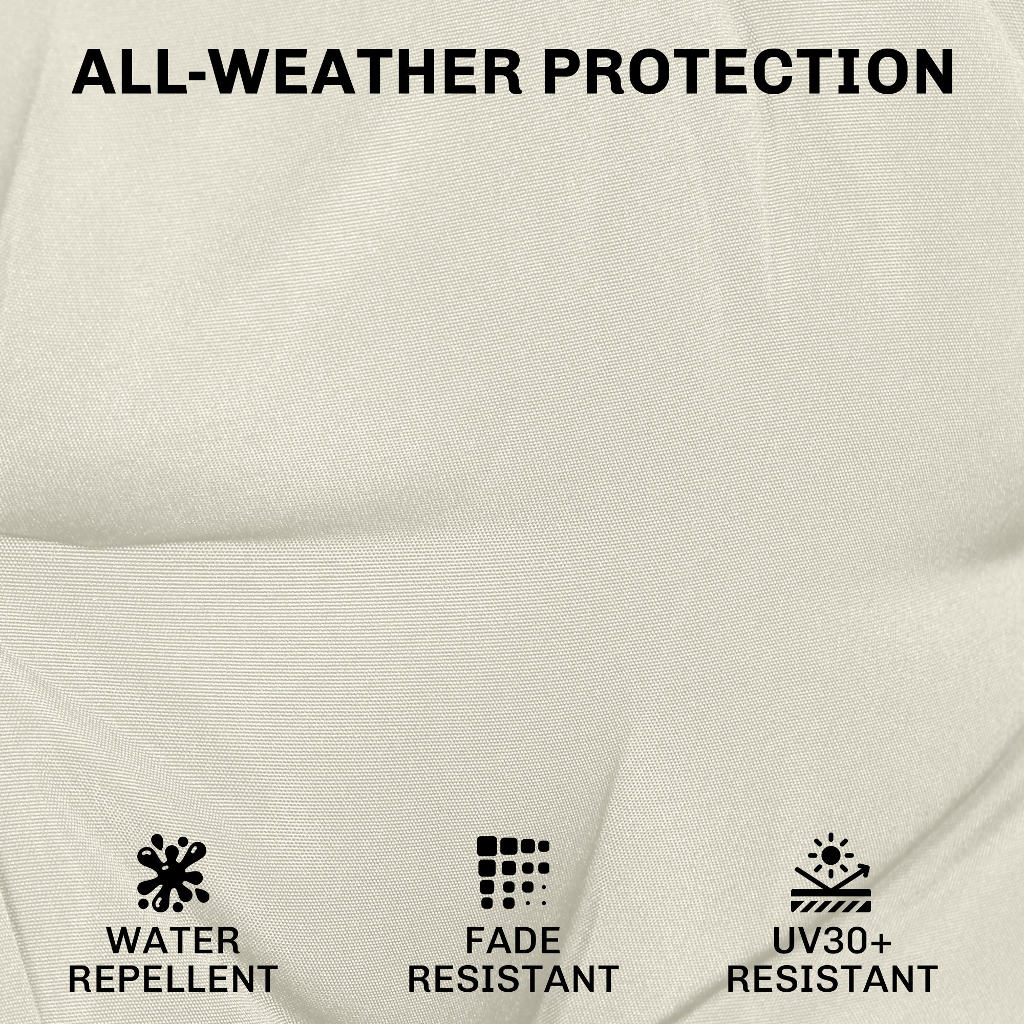 Outsunny Outdoor Chair Seat Cushions Set of 2, Garden Chair Cushions with 7cm Thick Foam & Ties, Cream White 