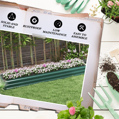 Outsunny 60 x 240cm Galvanised Steel Planter, with Open Bottom 