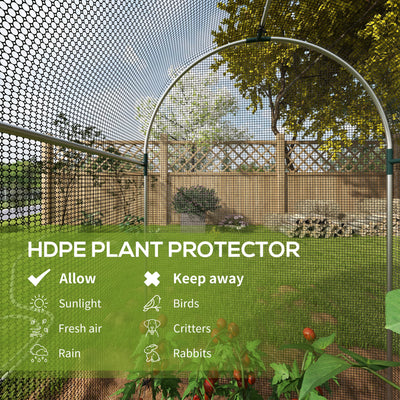 Outsunny Galvanised Steel Fruit Cage, Plant Protection Tent with Zipped Door, 1.2 x 2.4 x 1.9m, Black 