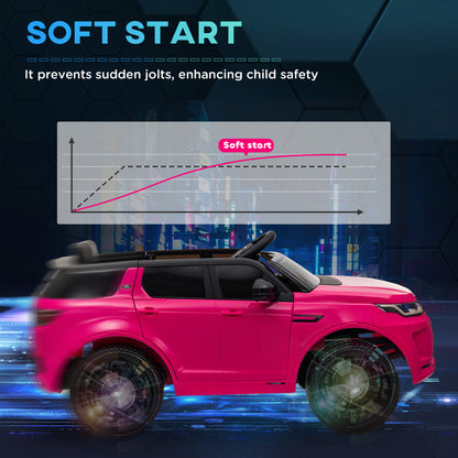 AIYAPLAY Licensed Land Rover Discovery Sport, 12V Kids Ride on Car w/ Remote Control, Lights, Music, Horn, for 3-6 Years, Pink 