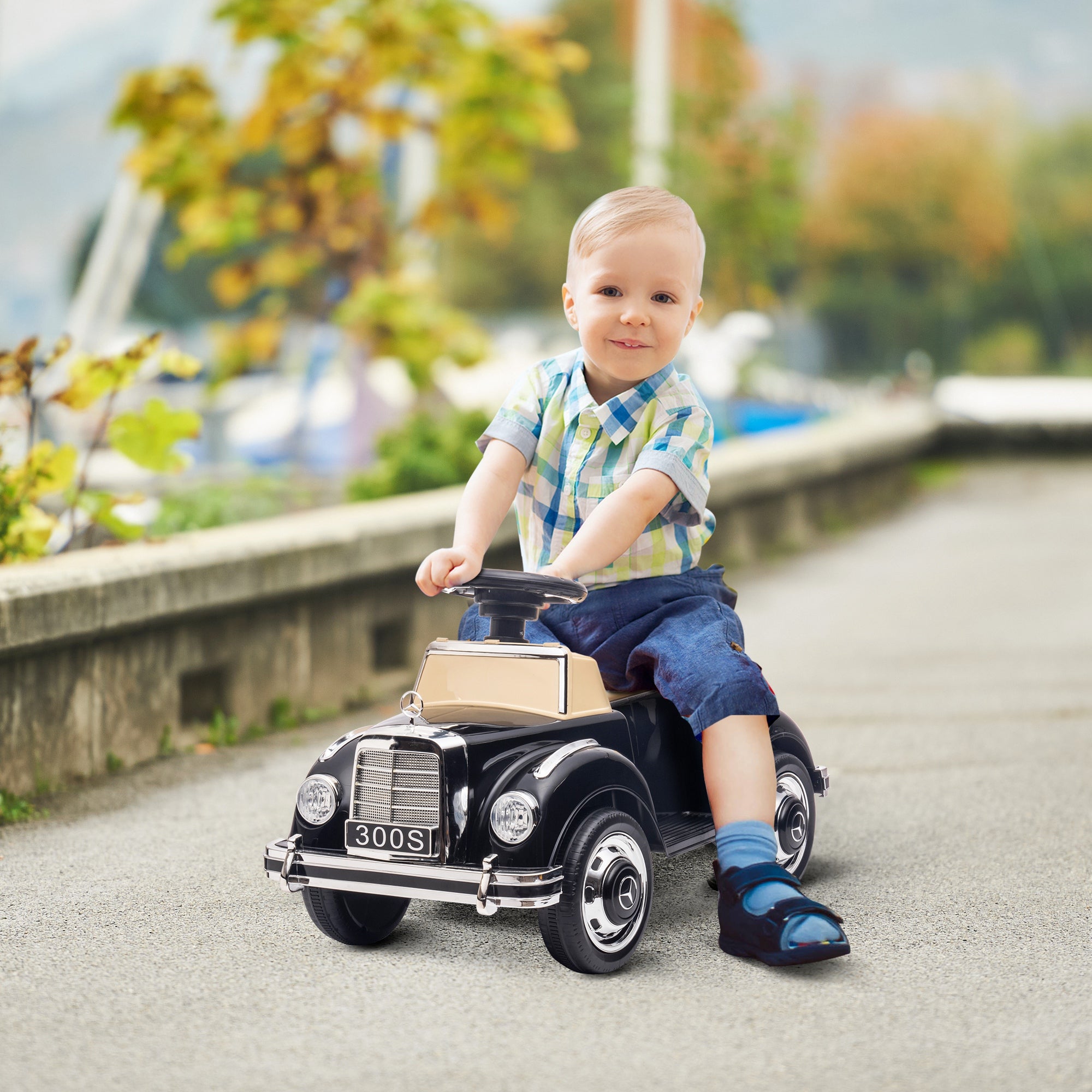 AIYAPLAY Foot to Floor Ride on Sliding Car Mercedes-Benz 300S Licensed for 18-48 months 