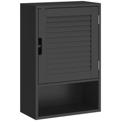 HOMCOM Bathroom Cabinet, Wall Mounted Storage Cabinet with Adjustable Shelves, 40 x 20 x 60 cm, Black 