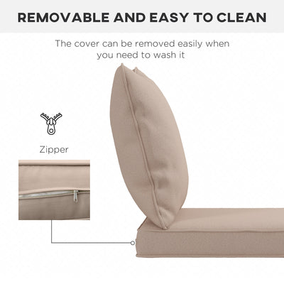 Outsunny Seat and Back Padded Cushion Set - Beige 