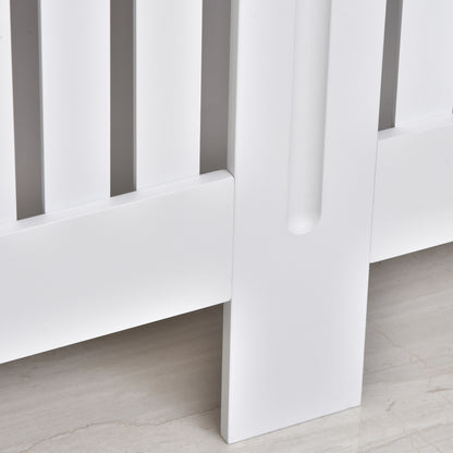 HOMCOM Slatted Radiator Cover Painted Cabinet MDF Lined Grill in White (152L x 19W x 81H cm) 