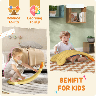 AIYAPLAY Balance Board for Kids Balance Training & Sensory Play, Yellow 