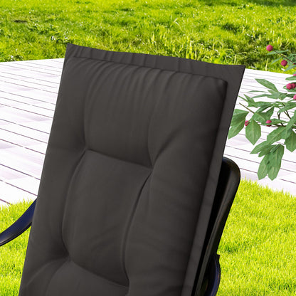 Outsunny Set of Four Padded Garden Seat Cushions - Charcoal Grey 